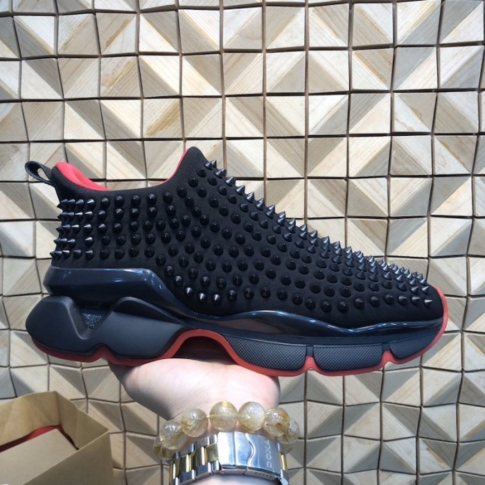 Ch**an louboutin spike sock flat sneakers black