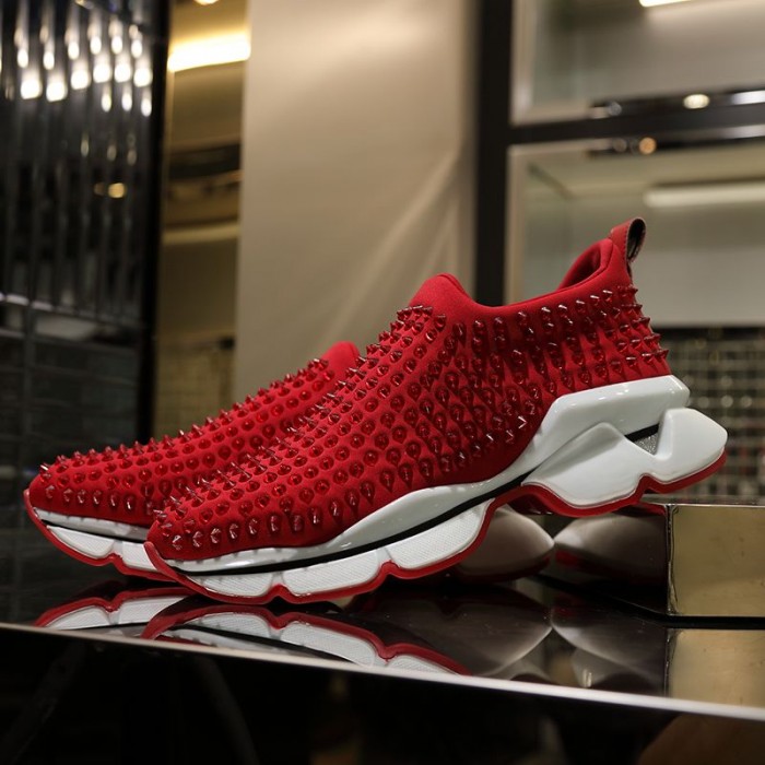 Ch**an louboutin spike sock flat sneakers red