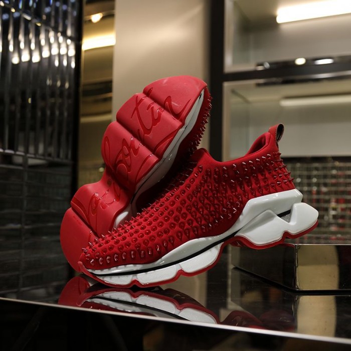 Ch**an louboutin spike sock flat sneakers red