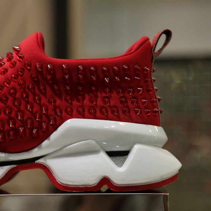 Ch**an louboutin spike sock flat sneakers red