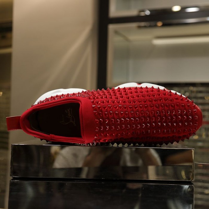 Ch**an louboutin spike sock flat sneakers red