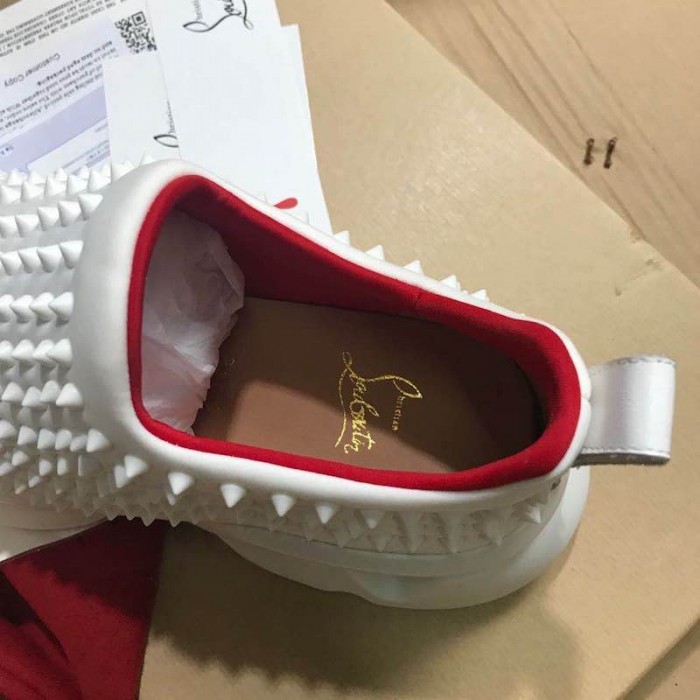 Ch**an louboutin spike sock flat sneakers white