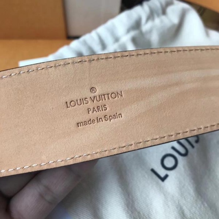 LV Monogram Canvas Belt Initiales Belt M9608 Brushed Gold