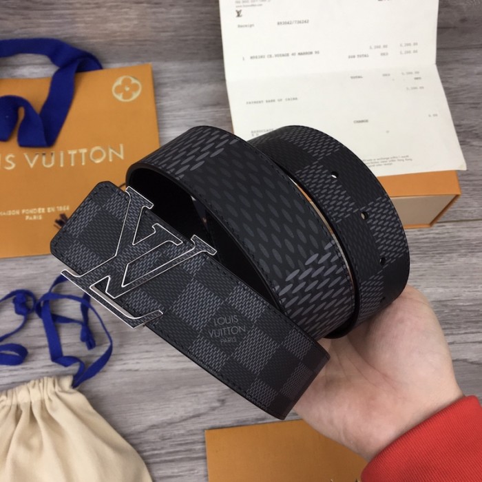 LV Damier Infini Initiales 40MM Reversible Belt M0340V