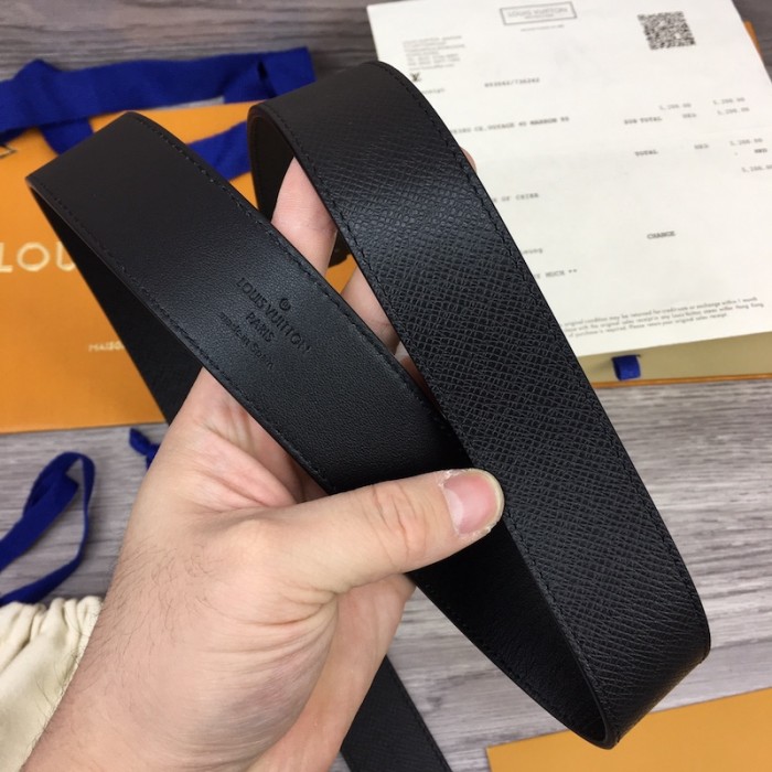 l**is V*t*n initiales 35mm taiga leather belt m6897