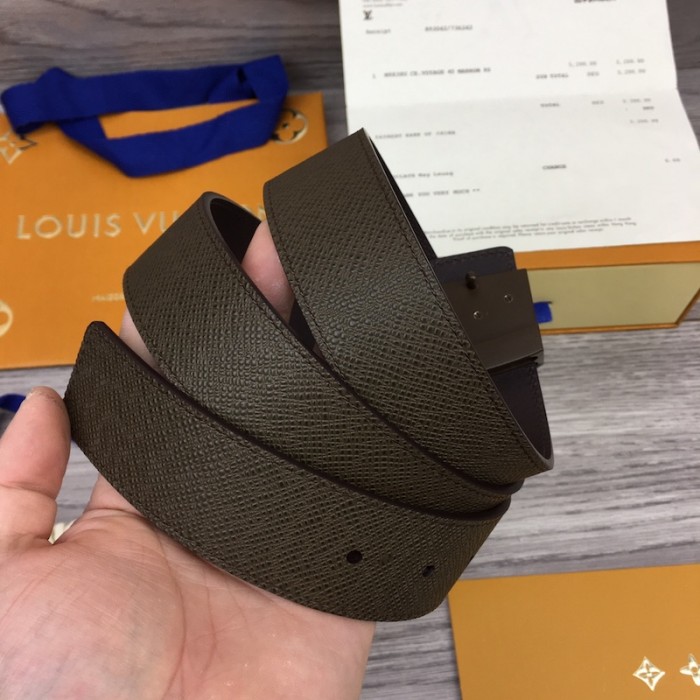 l**is V*t*n initiales 35mm taiga leather belt m9351