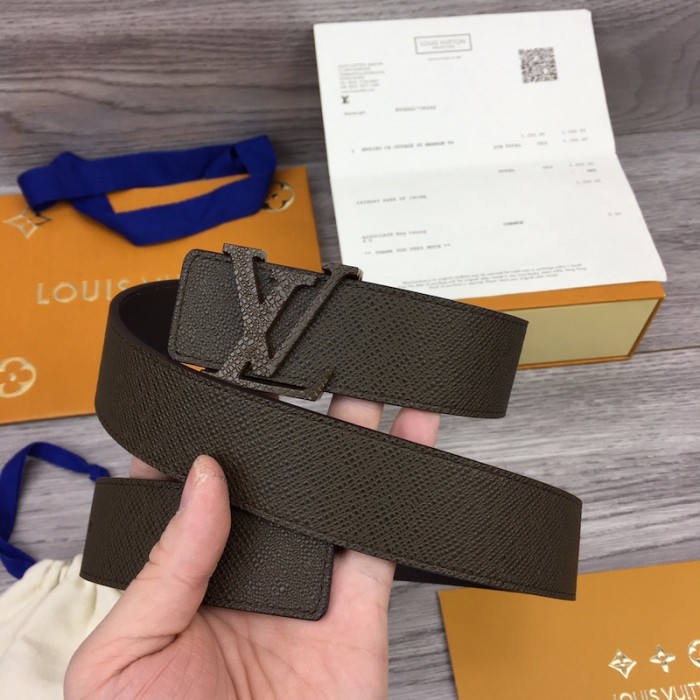 l**is V*t*n initiales 35mm taiga leather belt m9351
