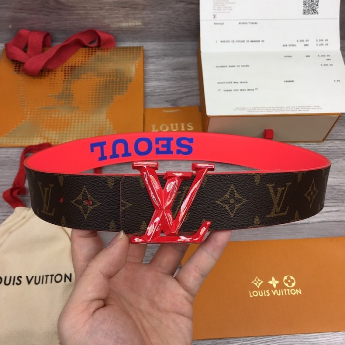 l**is V*t*n lv pyramide cities exclusive 40mm reversible belt m0487