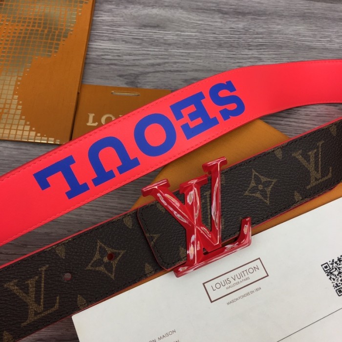 l**is V*t*n lv pyramide cities exclusive 40mm reversible belt m0487
