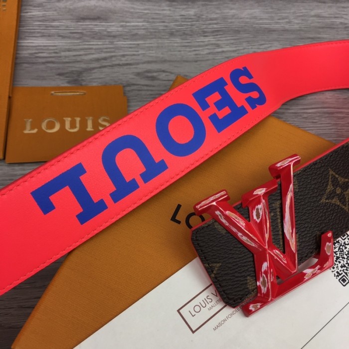 l**is V*t*n lv pyramide cities exclusive 40mm reversible belt m0487