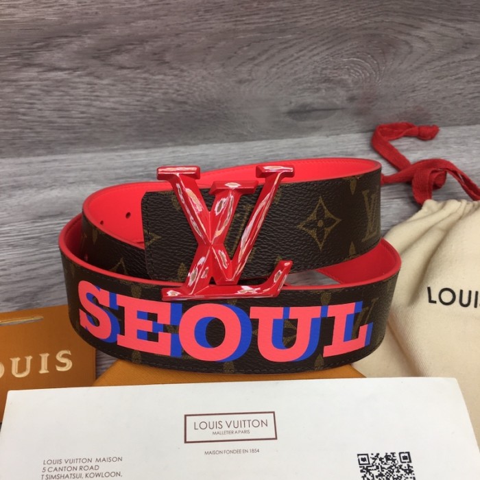 l**is V*t*n lv pyramide cities exclusive 40mm reversible belt m0487