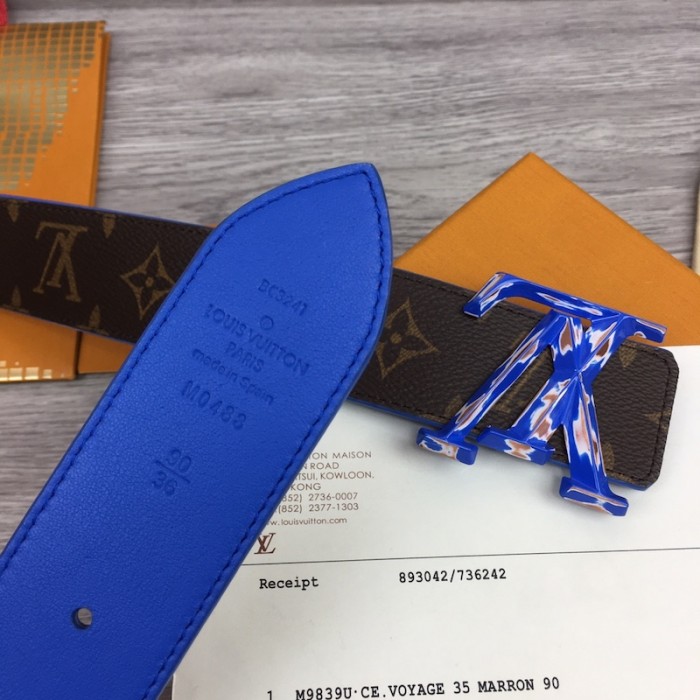 l**is V*t*n lv pyramide cities exclusive 40mm reversible belt m0488