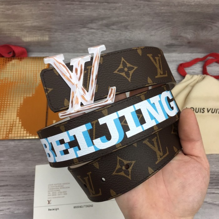 l**is V*t*n lv pyramide cities exclusive 40mm reversible belt m0489