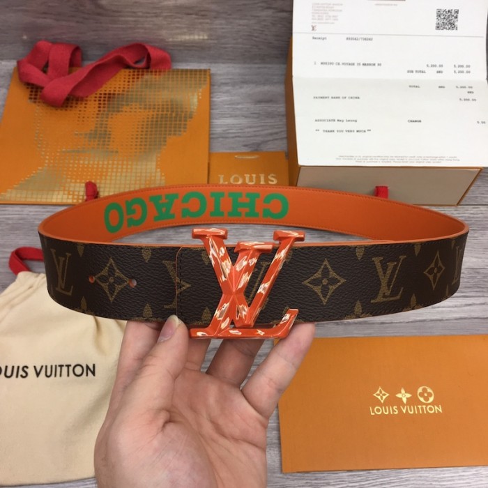 l**is V*t*n lv pyramide cities exclusive 40mm reversible belt m0492