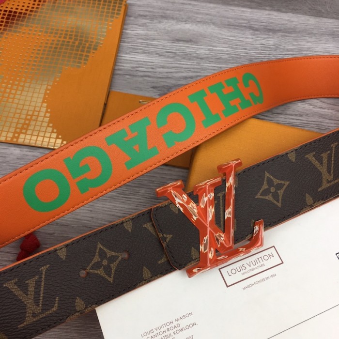 l**is V*t*n lv pyramide cities exclusive 40mm reversible belt m0492