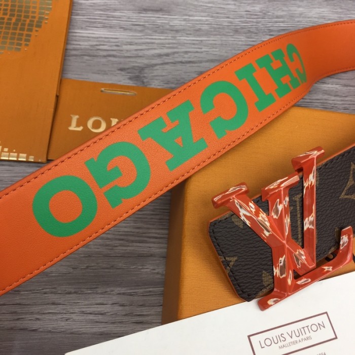 l**is V*t*n lv pyramide cities exclusive 40mm reversible belt m0492