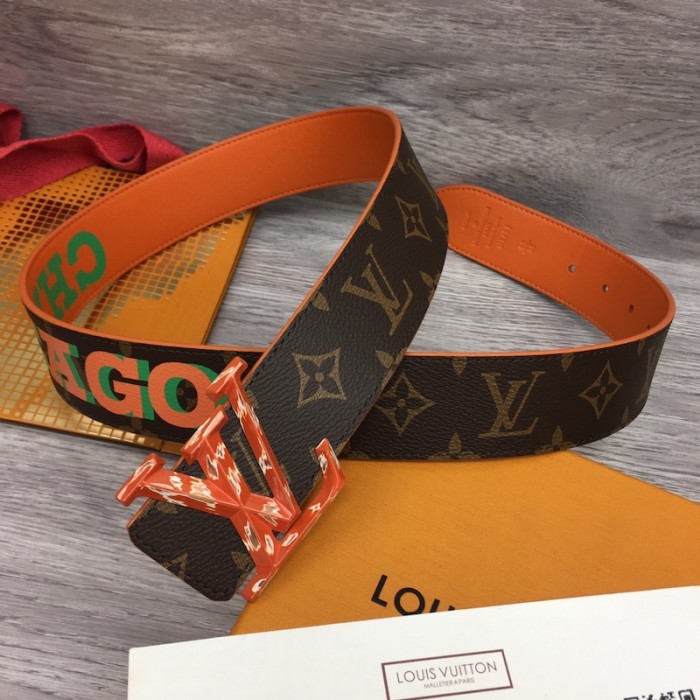 l**is V*t*n lv pyramide cities exclusive 40mm reversible belt m0492