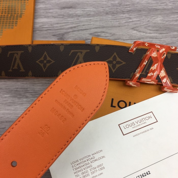 l**is V*t*n lv pyramide cities exclusive 40mm reversible belt m0492