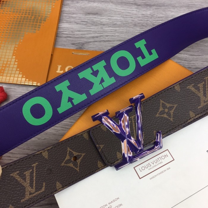 l**is V*t*n lv pyramide cities exclusive 40mm reversible belt m0494