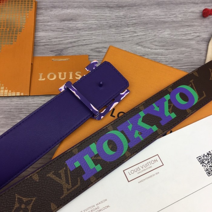 l**is V*t*n lv pyramide cities exclusive 40mm reversible belt m0494