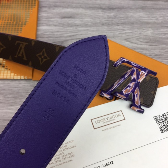 l**is V*t*n lv pyramide cities exclusive 40mm reversible belt m0494