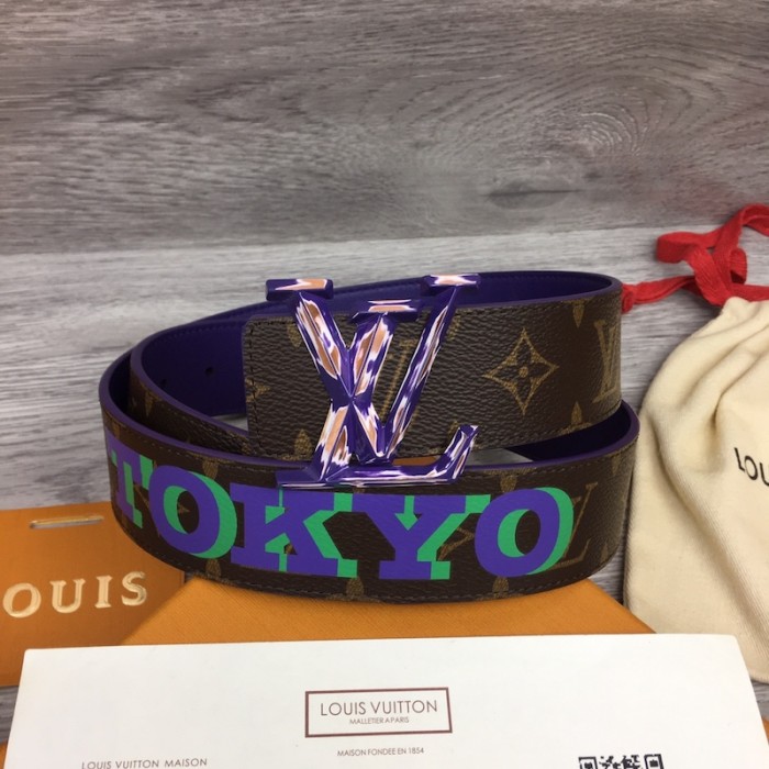 l**is V*t*n lv pyramide cities exclusive 40mm reversible belt m0494