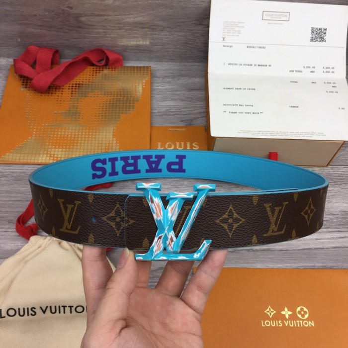 l**is V*t*n lv pyramide cities exclusive 40mm reversible belt m0495