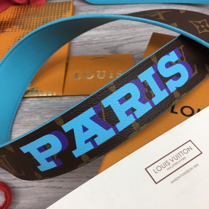 l**is V*t*n lv pyramide cities exclusive 40mm reversible belt m0495