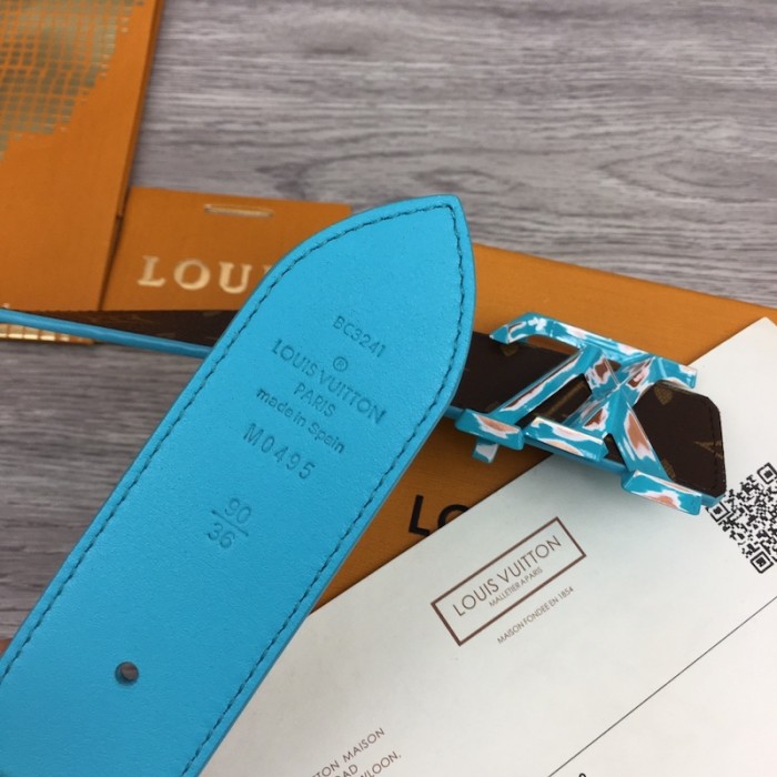 l**is V*t*n lv pyramide cities exclusive 40mm reversible belt m0495
