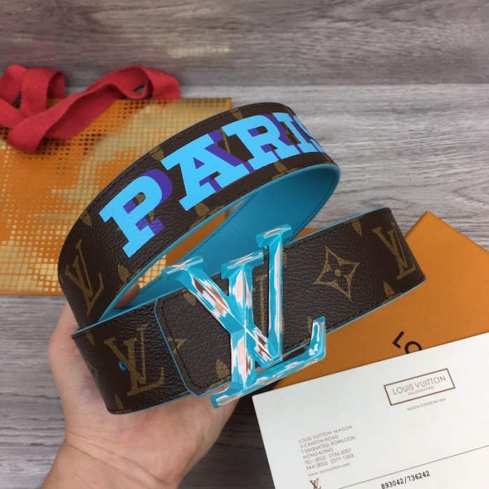 l**is V*t*n lv pyramide cities exclusive 40mm reversible belt m0495