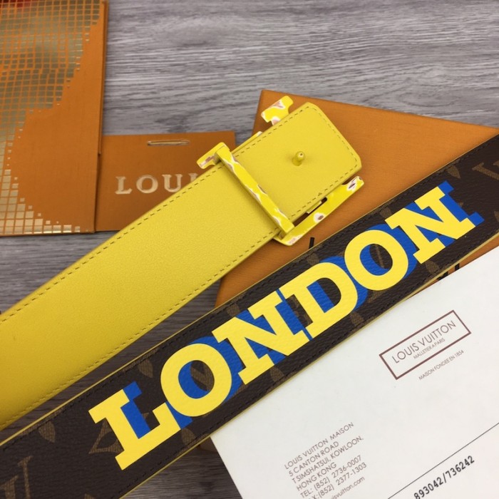 l**is V*t*n lv pyramide cities exclusive 40mm reversible belt m0496