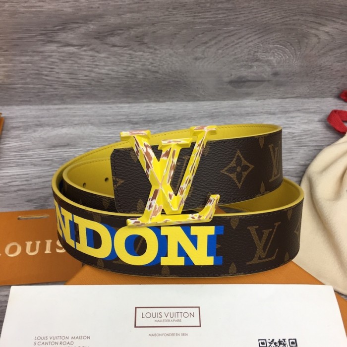 l**is V*t*n lv pyramide cities exclusive 40mm reversible belt m0496
