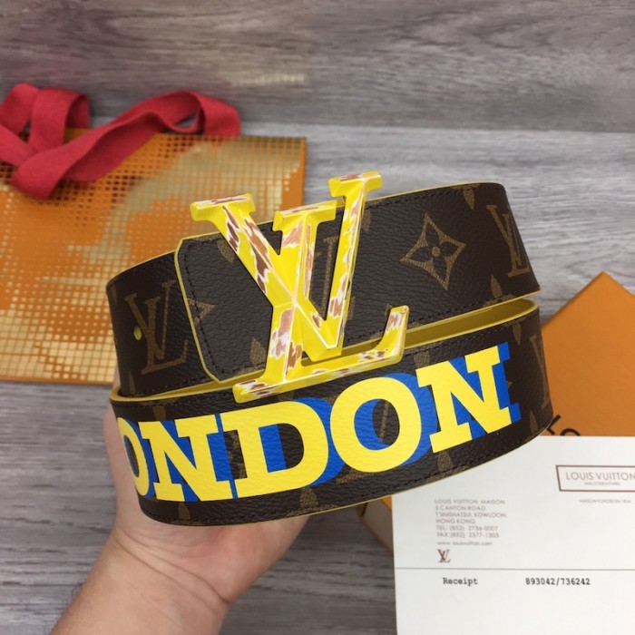 l**is V*t*n lv pyramide cities exclusive 40mm reversible belt m0496