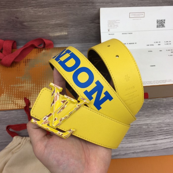l**is V*t*n lv pyramide cities exclusive 40mm reversible belt m0496