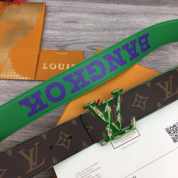 l**is V*t*n lv pyramide cities exclusive 40mm reversible belt m0497