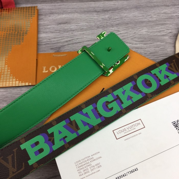 l**is V*t*n lv pyramide cities exclusive 40mm reversible belt m0497