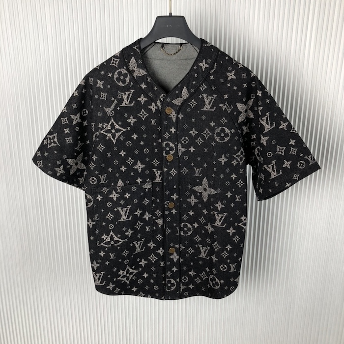 l**is V*t*n monogram denim baseball shirt 1af350