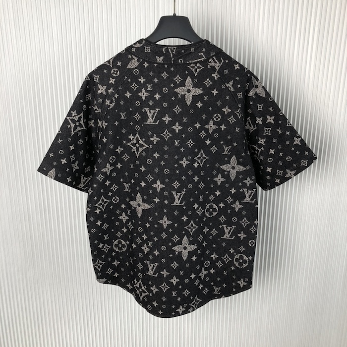 l**is V*t*n monogram denim baseball shirt 1af350