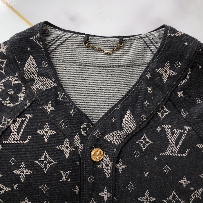 l**is V*t*n monogram denim baseball shirt 1af350