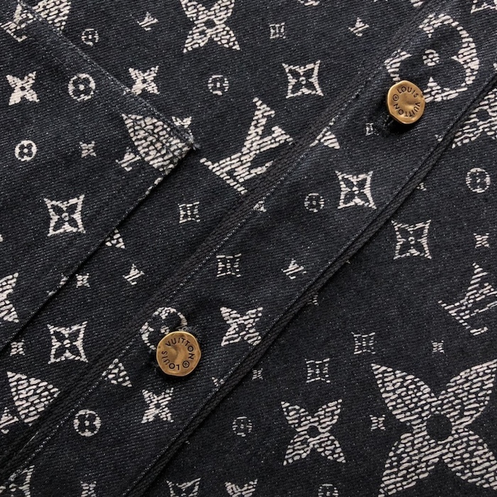 l**is V*t*n monogram denim baseball shirt 1af350
