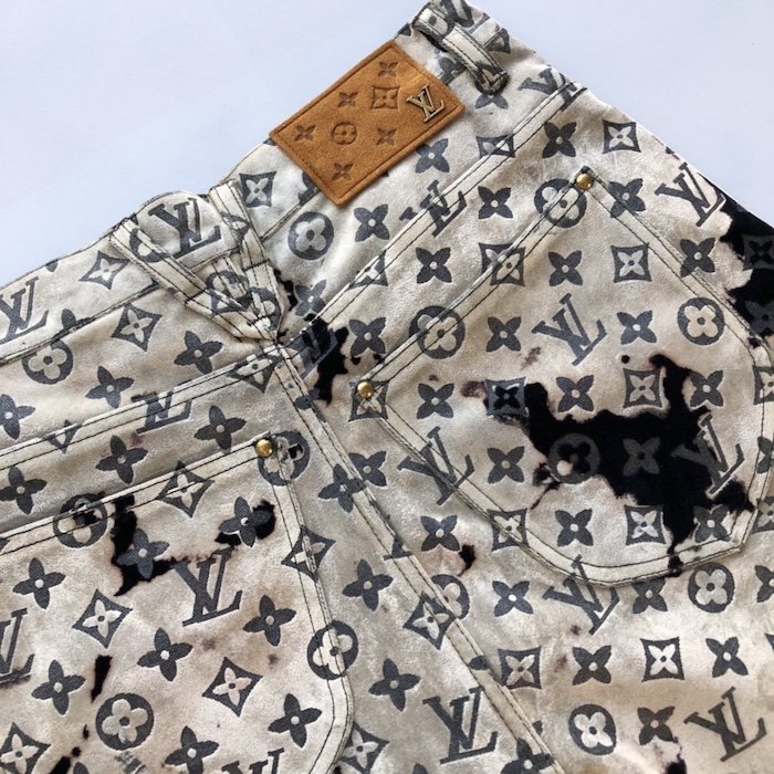 l**is V*t*n monogram denim pants 1aface