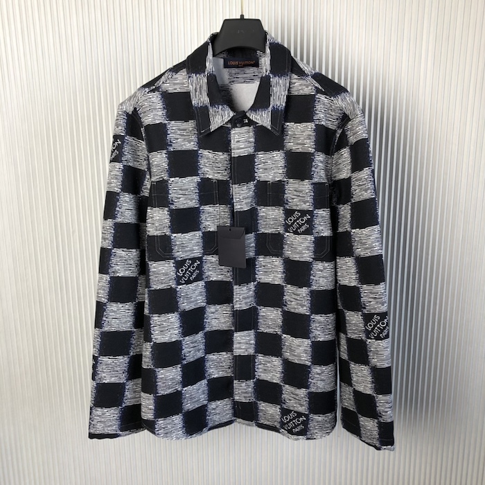 l**is V*t*n damier wool overshirt 1afauq