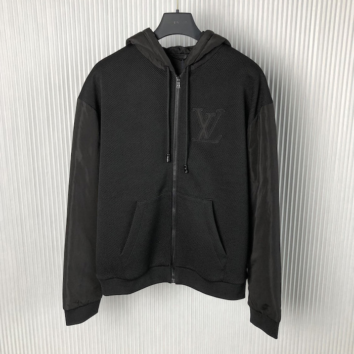 l**is V*t*n hybrid zipped technical cotton hoodie 1afaym