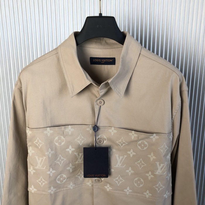 l**is V*t*n flocked casual cotton overshirt 1afbvs