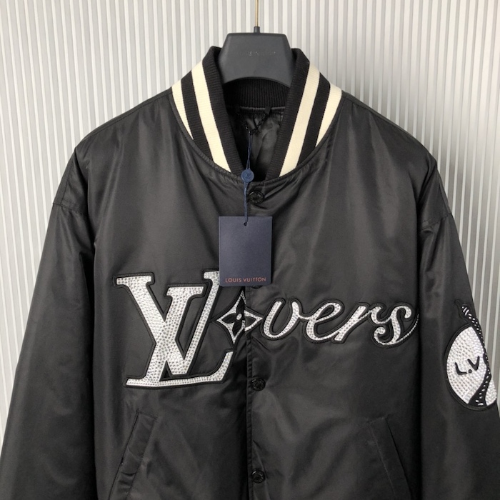 l**is V*t*n embroidered nylon baseball blouson 1afhwq