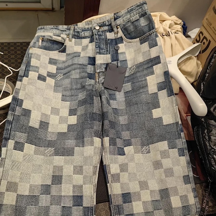 l**is V*t*n damier denim skate pants 1afia5