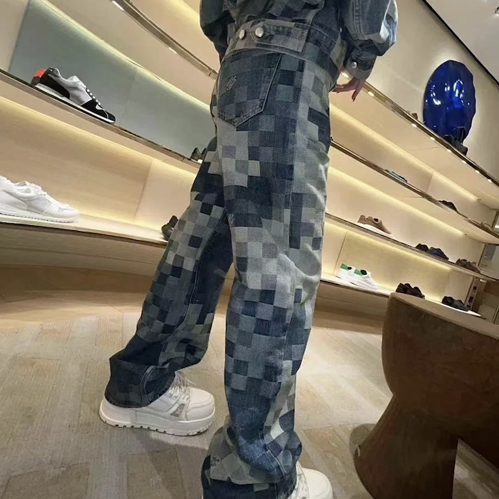 l**is V*t*n damier denim skate pants 1afia5