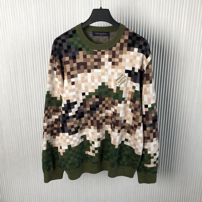 l**is V*t*n damier cotton jacquard pullover 1afivv