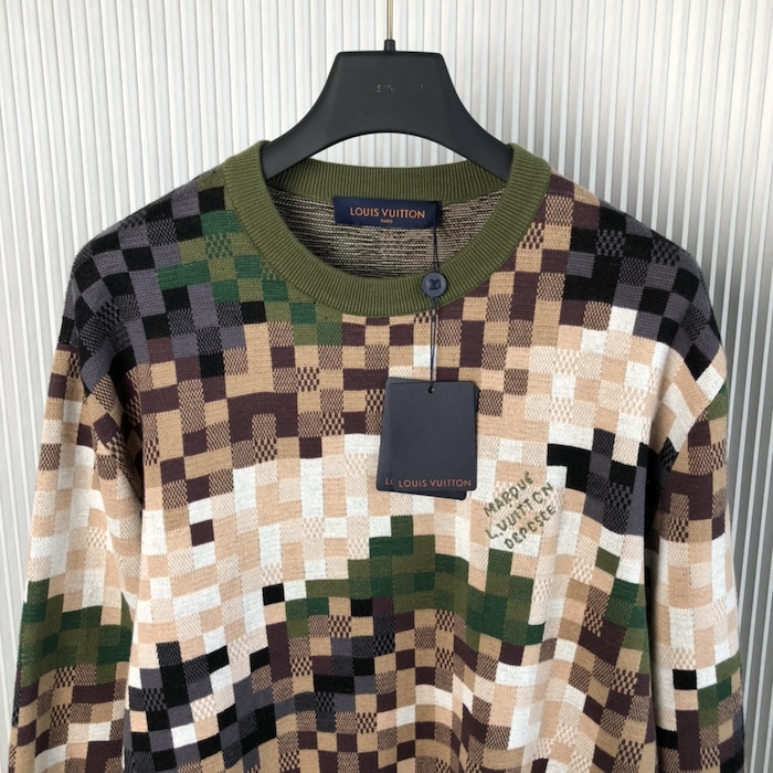 l**is V*t*n damier cotton jacquard pullover 1afivv