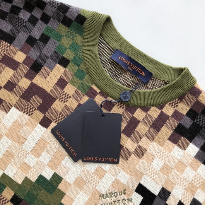 l**is V*t*n damier cotton jacquard pullover 1afivv